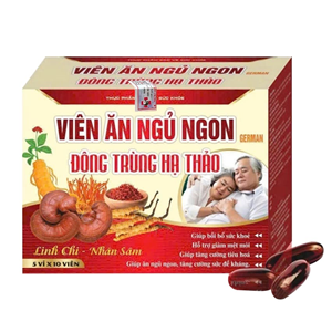 Viên Ăn Ngủ Ngon Đông Trùng Hạ Thảo Hộp 50 Viên, hỗ trợ tăng hấp thu, ngủ ngon hiệu quả cao
